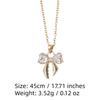 Cute Zirconia Heart Bow Pendant Necklace Jewelry for Women