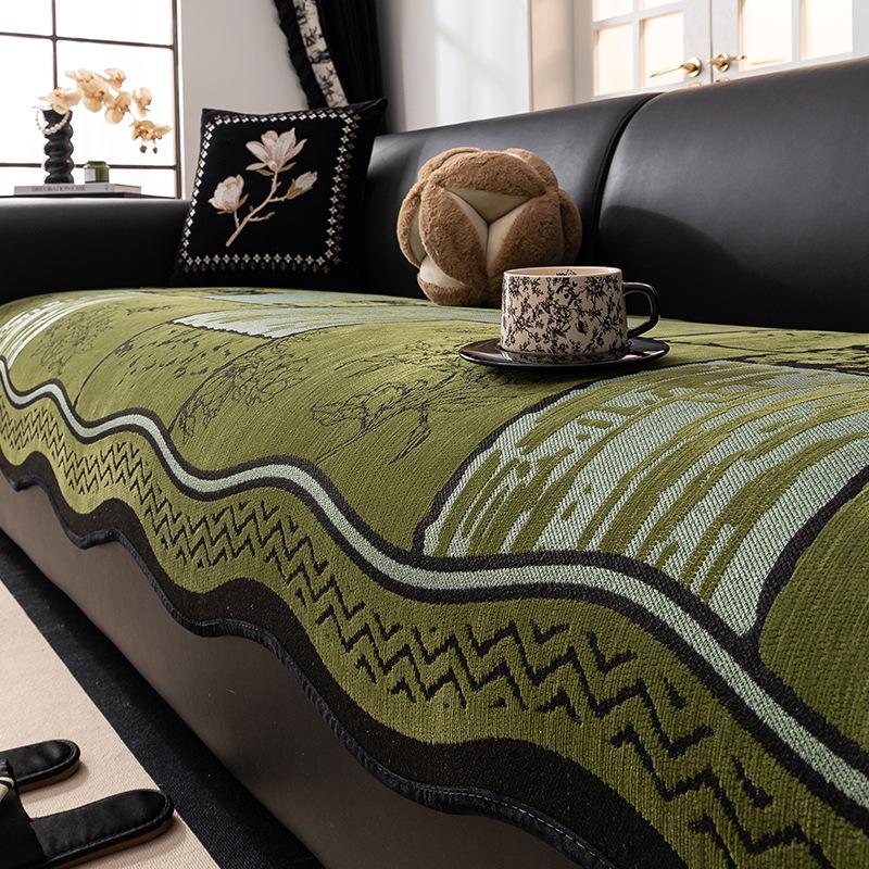 

French Special-Shaped Sofa Cushion New Light Luxury High-End One-Piece Seat Cushion Straight Row Sofa Cover Cloth Towel 90*70cm