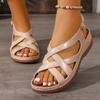 Women's Bohemian Style Wedge Sandals 2026 Summer Lightweight Thick Sole Platform Sandals Woman Plus Size 43 Non-slip Beach Shoes