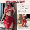 Aollaa Exotic Cosplay Sheer Set and Sexy Extreme One Size Fits Red Women's Costume, 4-Piece (Clothing, Jacket, Skirt, T-Back) Lingerie, Cute,