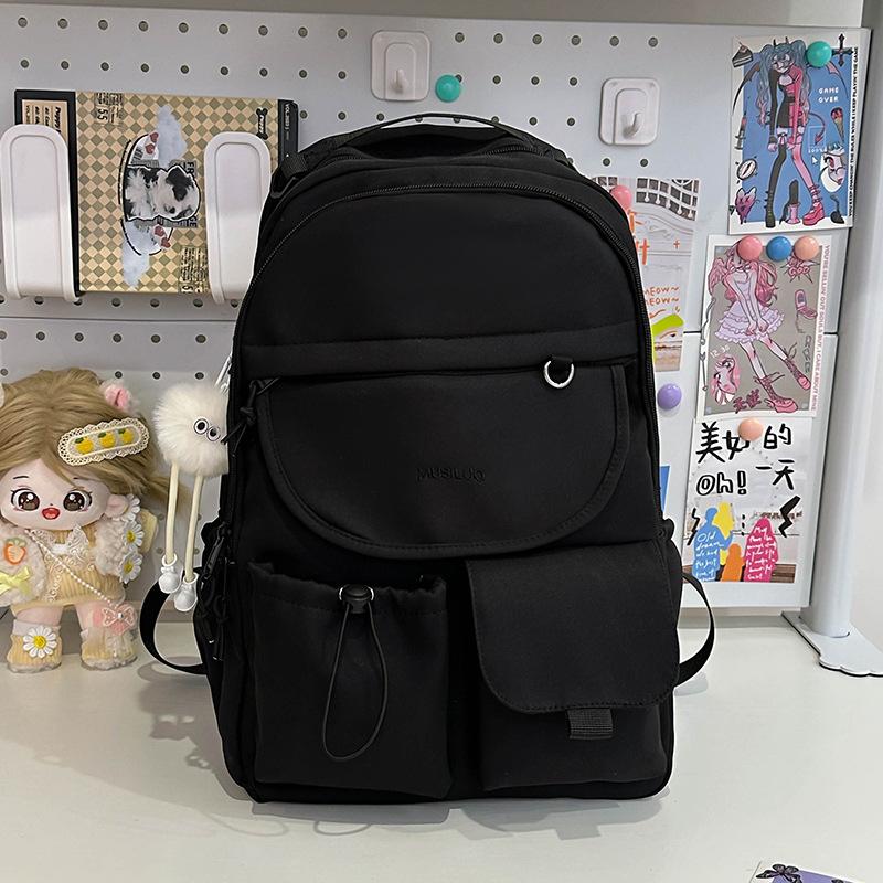 Candy color schoolbag female large capacity solid color dopamine girl style student backpack small fresh junior high school backpack