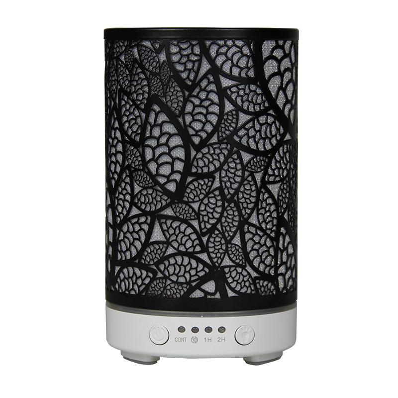 Aroma Diffuser Iron Hollow Leaves Ultrasonic Air Humidifier Desktop Humidifier Smart Home Appliances Room Decor with Led Light