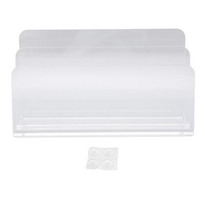 Mail Sorter Transparent Acrylic Multifunctional 2 Compartments Desktop Letter Holder with Anti Slip Base for Envelope