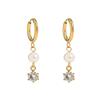 Elegant Zirconia Pearl Stainless Steel & 18K Titanium Ear Cuffs for Women