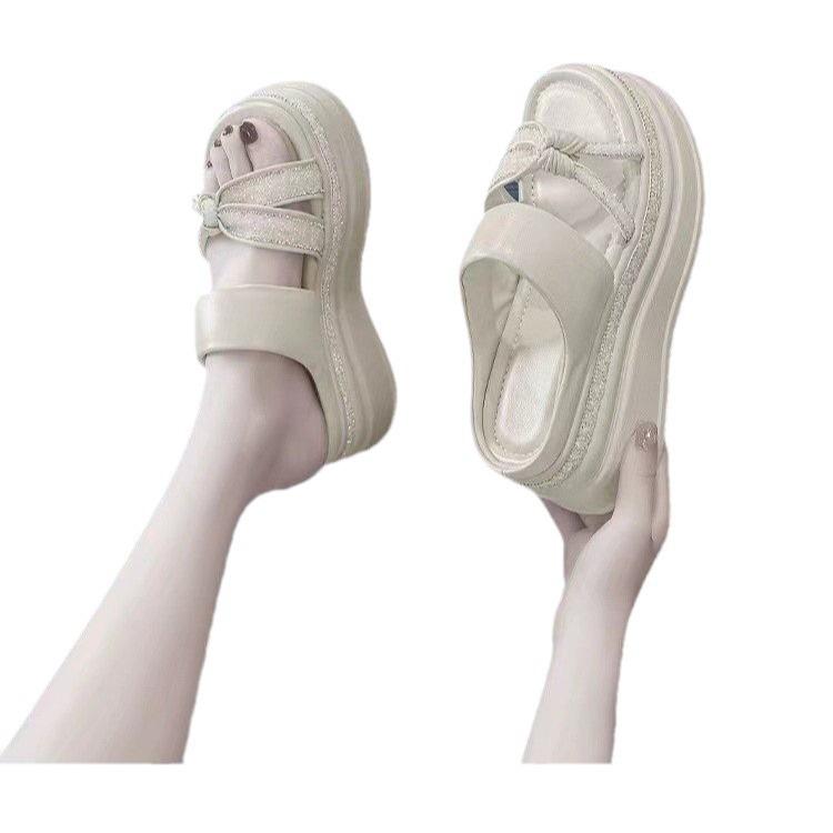Thick-soled inner heel cool slippers women's summer new popular fashion muffin wedge sandals