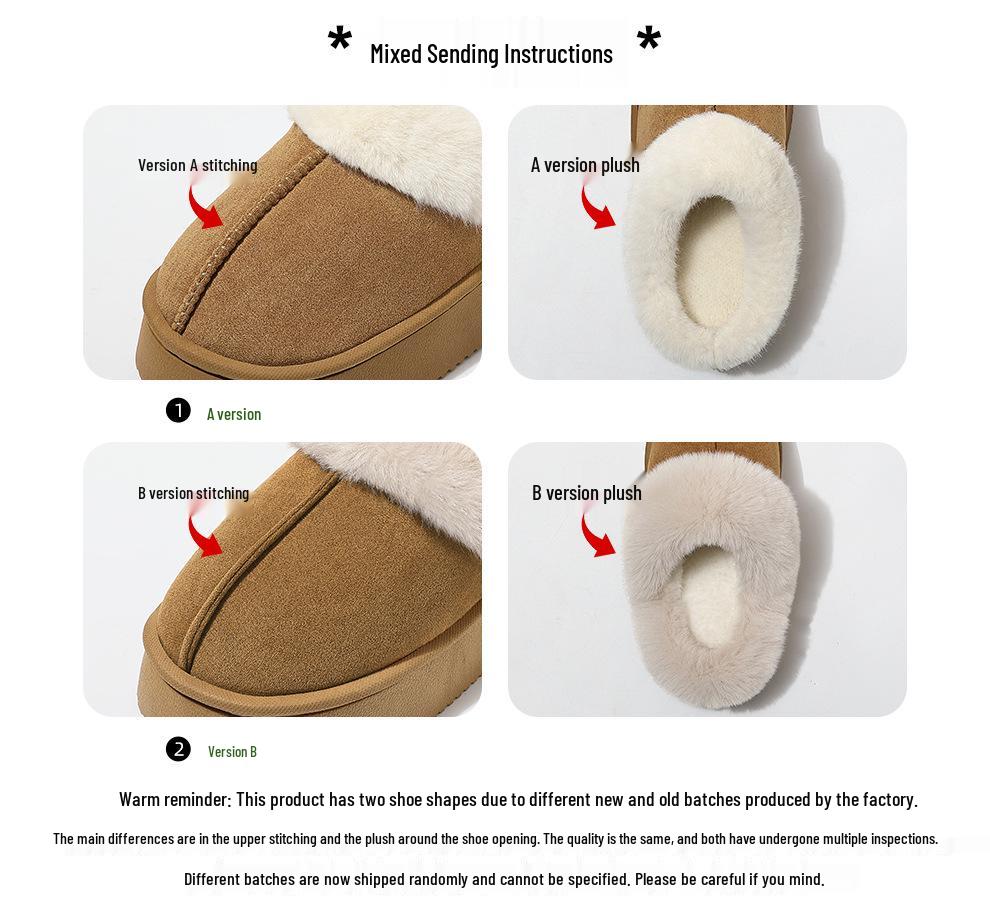Winter Indoor Plush Cotton Slippers: Thick-Soled, Non-Slip, Warm, Unisex Heel-Covering Design