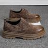 Suede Oxford Wear Resistant Round Toe Casual Shoes Hiking Travel Shoes 2026 Spring Outdoor Quality Mens Retro Style Casual Shoes