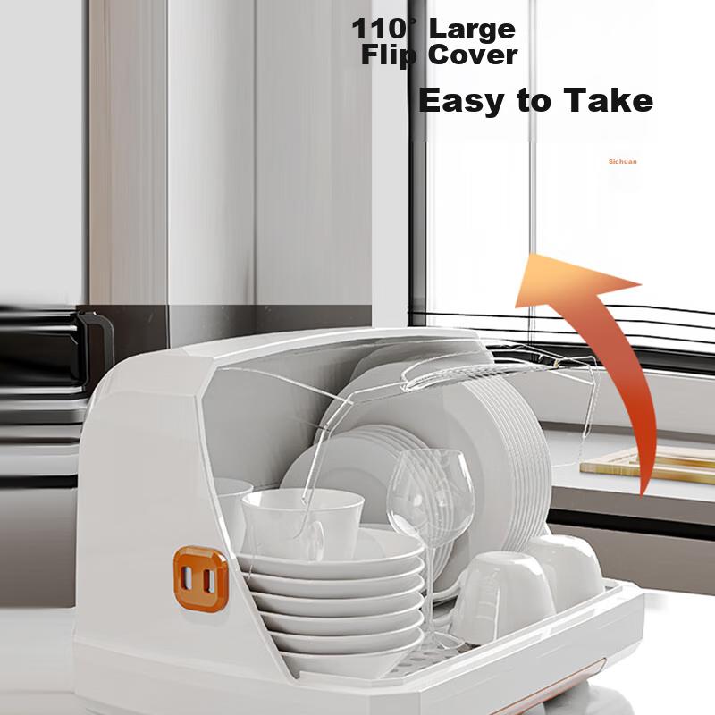 PINYU (PINYU) Desktop Cup Storage Rack, Water Cup Dust-Proof Glass Cup Holder, Tea Cup Tray, Draining Cup Rack, Cup Stand, White And Orange Color