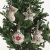 Linen Hanging Ornaments for Holiday Burlap Christmas Ornaments, Rustic Fabric Decoration, Tree Ball Stocking Farmhouse Star Shaped Vintage Pendant