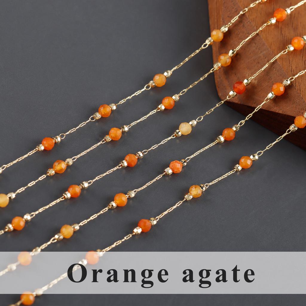 C220 18K Gold Plated High Quality Colorful Natural Stone Metal Chain Diy Necklace Bracelet for Women Jewelry Making 1m/lot
