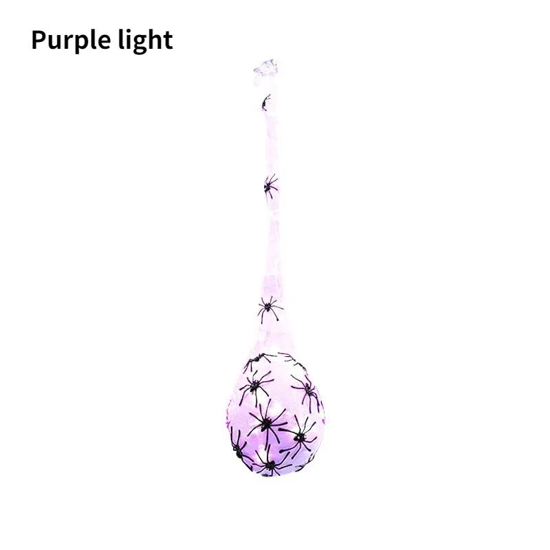 3 Stück/Set Halloween Dekoration Leuchtendes Spinnenei-Netz Hängelicht für Halloween Outdoor Garten Hof Baumdekoration