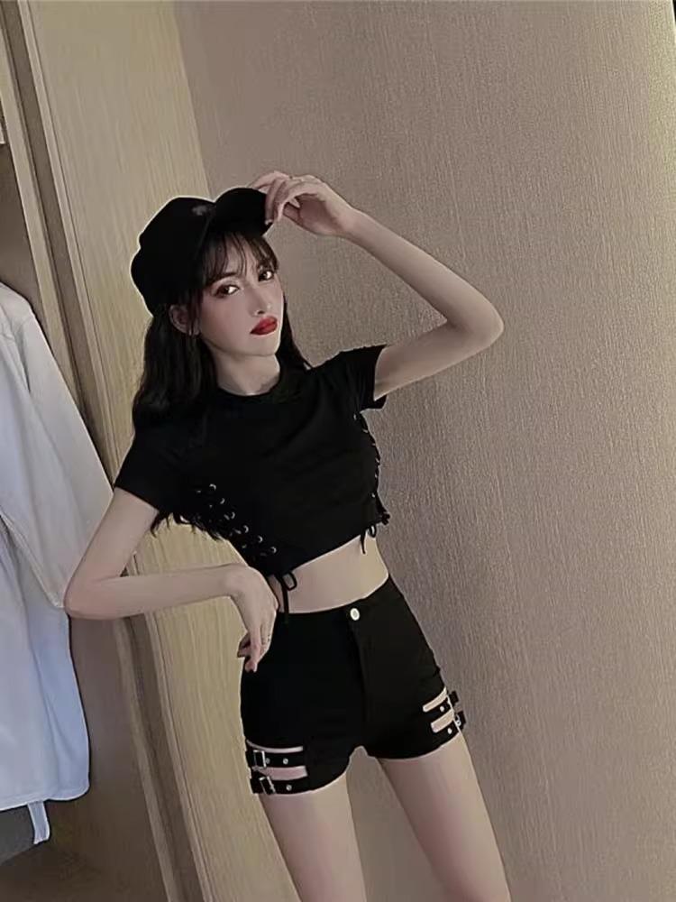 2024 Spring High Waist Black Jazz Dance Shorts for Women - Sexy Hip Pole Dance Style