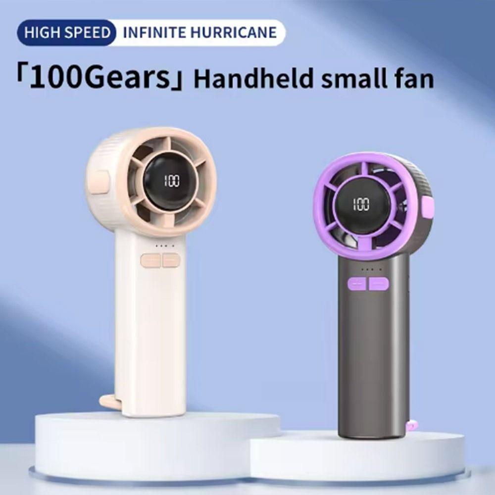 Semiconductor Refrigeration Handheld Small Fan LED Display with Hanging Buckle Ice Compress Mini Fan Low Noise Rechargeable