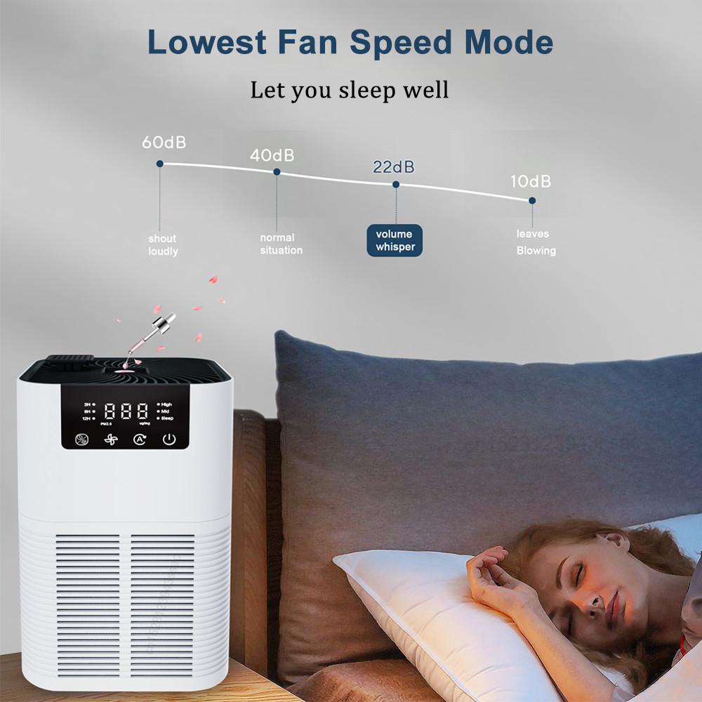 Household Aromatheraopy Air Purifier HEPA  Air Freshener Intelligent Touch Control Ions Generator Odor Eliminator