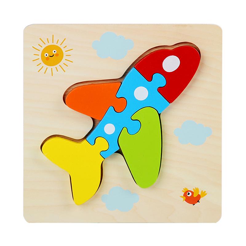 Children's 3D Wooden Animal Puzzle Board - Educational Toy for Early Learning