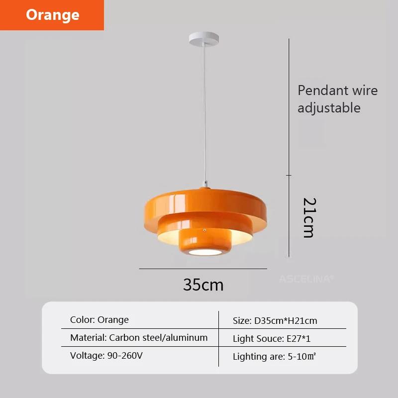Nordic creative LED chandelier restaurant decoration chandelier carbon steel aluminum dark green orange living room lighting