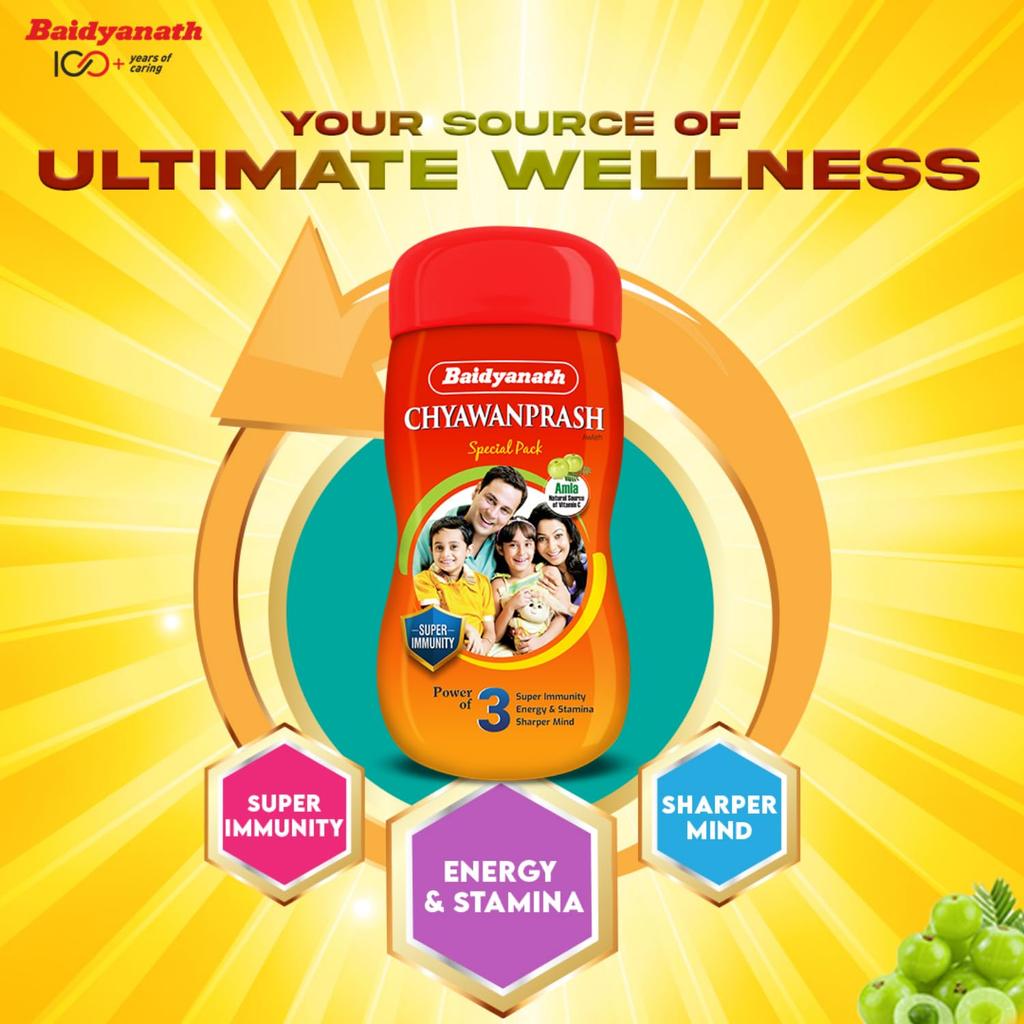 Baidyanath Chyawanprash Special 950g Pack Of 1 | Immunity Booster & Energy Tonic for Family Health