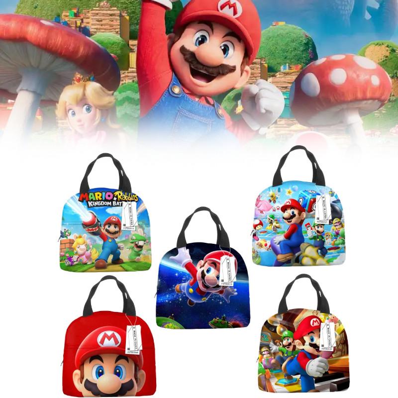 Bros Mario Super Lunch Bag Insulated Food Handbags Case For School Picnic Gifts