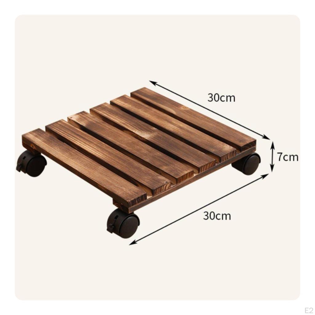 Rolling Plant Stand Effortlessly To Move Pot Trolley with Wheels Heavy Duty Wooden Mover 25CM