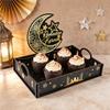 Star Moon Ramadan Wooden Tray Detachable Handmade Eid Mubarak Snack Tray Funny Middle Dessert Container Festive Decorations