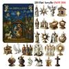 Nativity Advent Calendars 2025,24 Days Christian Christmas Countdown Calendar, 2D Flat Acrylic Birth Of Jesus Pendant For Christmas Tree
