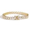 Luxury Micro Pave Setting High Quality Zircon Hip Hop Tennis Chain Bracelet Women 18K Gold Plated Jewelry