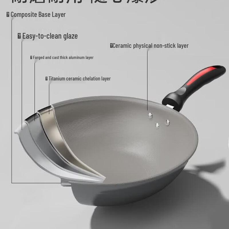 COOKER KING Healthy Smokeless Titanium Ceramic Wok