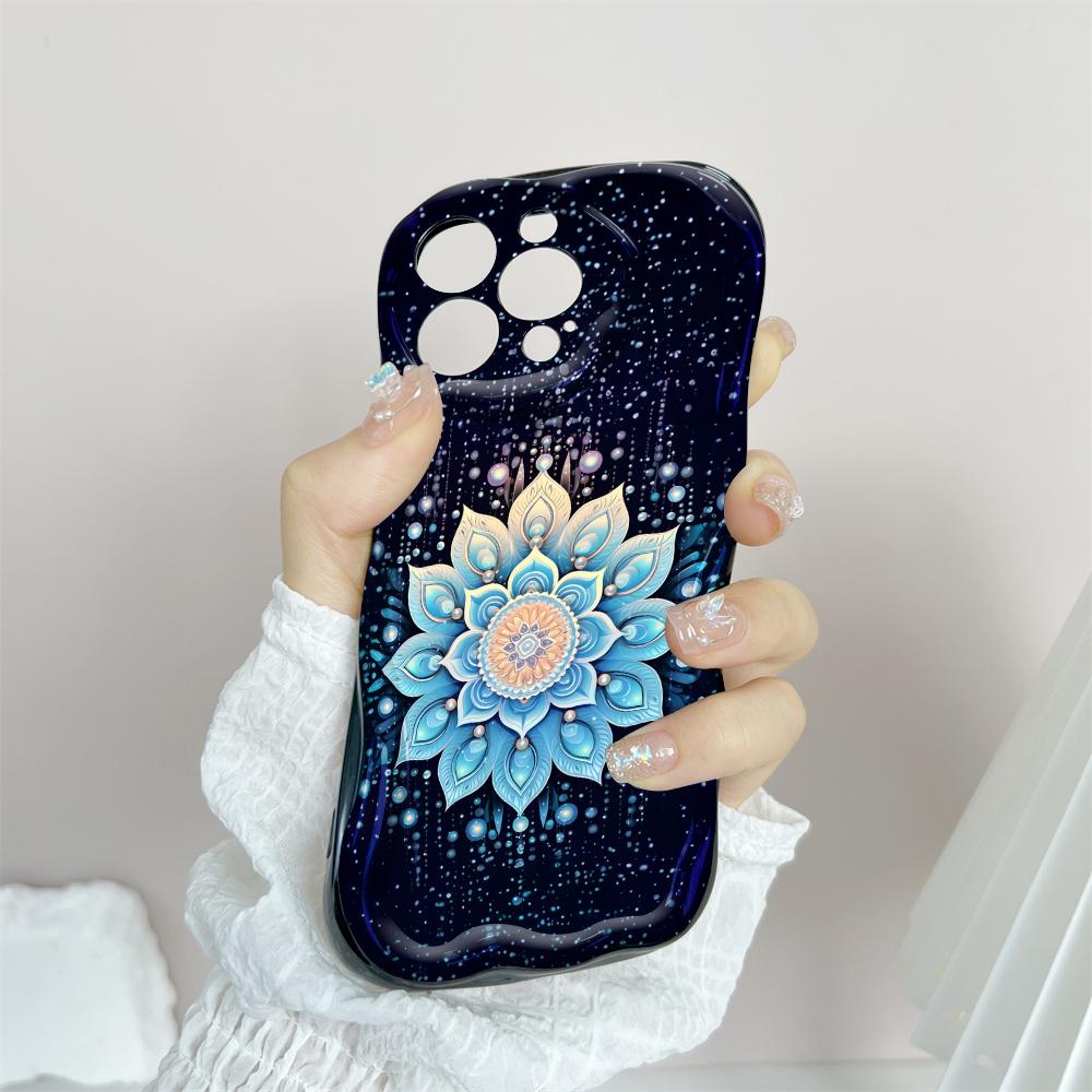 Cartoon Pattern Cream Texture Casing Wavy Edge Soft Silicone Cover Phone Case for IPhone Samsung Huawei Honor Xiaomi Redmi Infinix Tecno