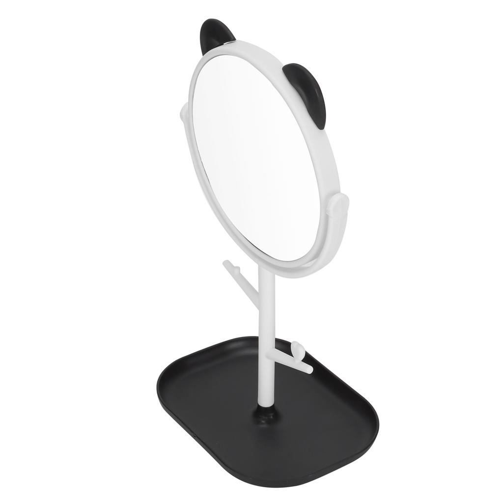 Cosmetic Mirror with Storage Tray Cat Ears Adjustable Vanity Mirror with Small Stand for MakeupBlack
