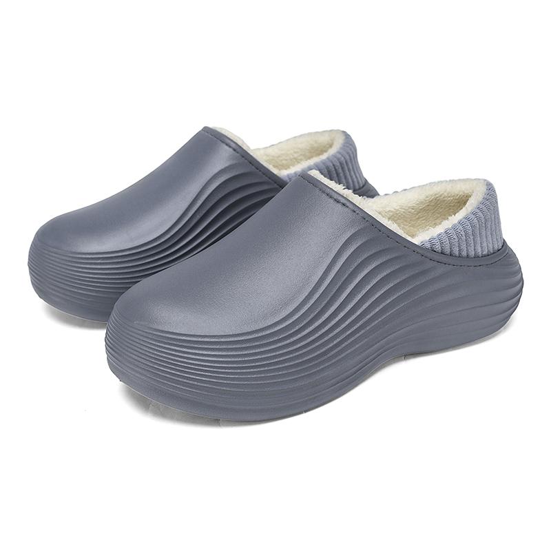 Men's Women's Cotton Slippers Warm Winter Casual Leather Shoes Waterproof and Non-slip Indoor Outdoor Walking Cotton Shoes 36-46