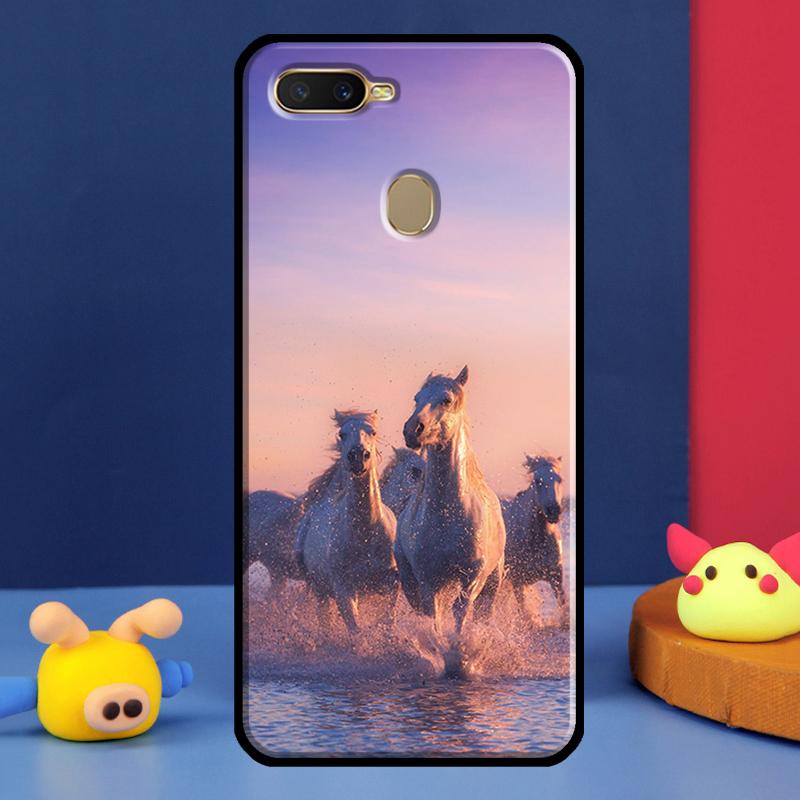 Horses Running Case For Oppo A98 A78 A58 A15 A16 A17 A5 A9 A91 A52 A72 A76 A96 A74 A94 A54 S A57 A77 Cover