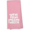 Pink Kitchen Accessories Towels, Chef was Cute Would Eat Here Again Dish Towels, Girly Cute Pink Chef Kithcen Decor