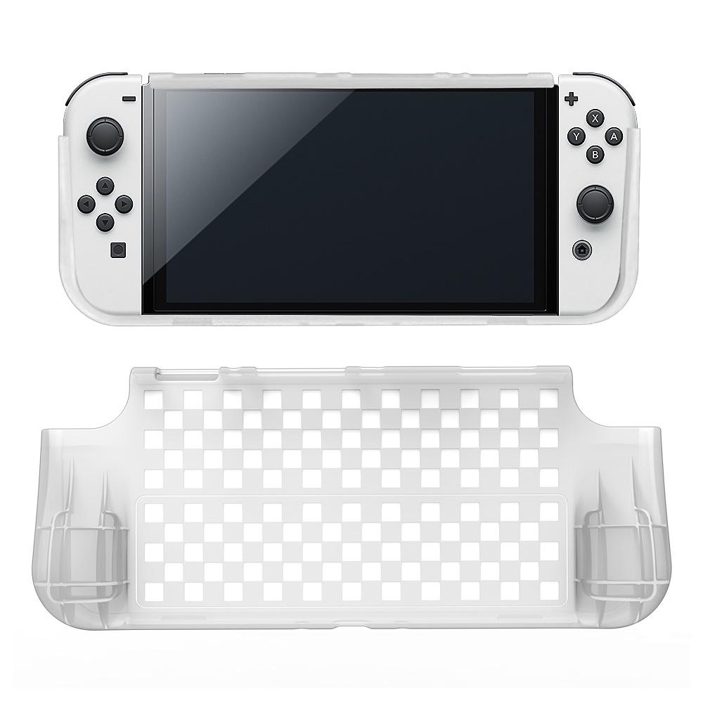 Nintendo Switch OLED TPU Schutzhülle mit Dual-Spielkartenfach & Griff-Kombination