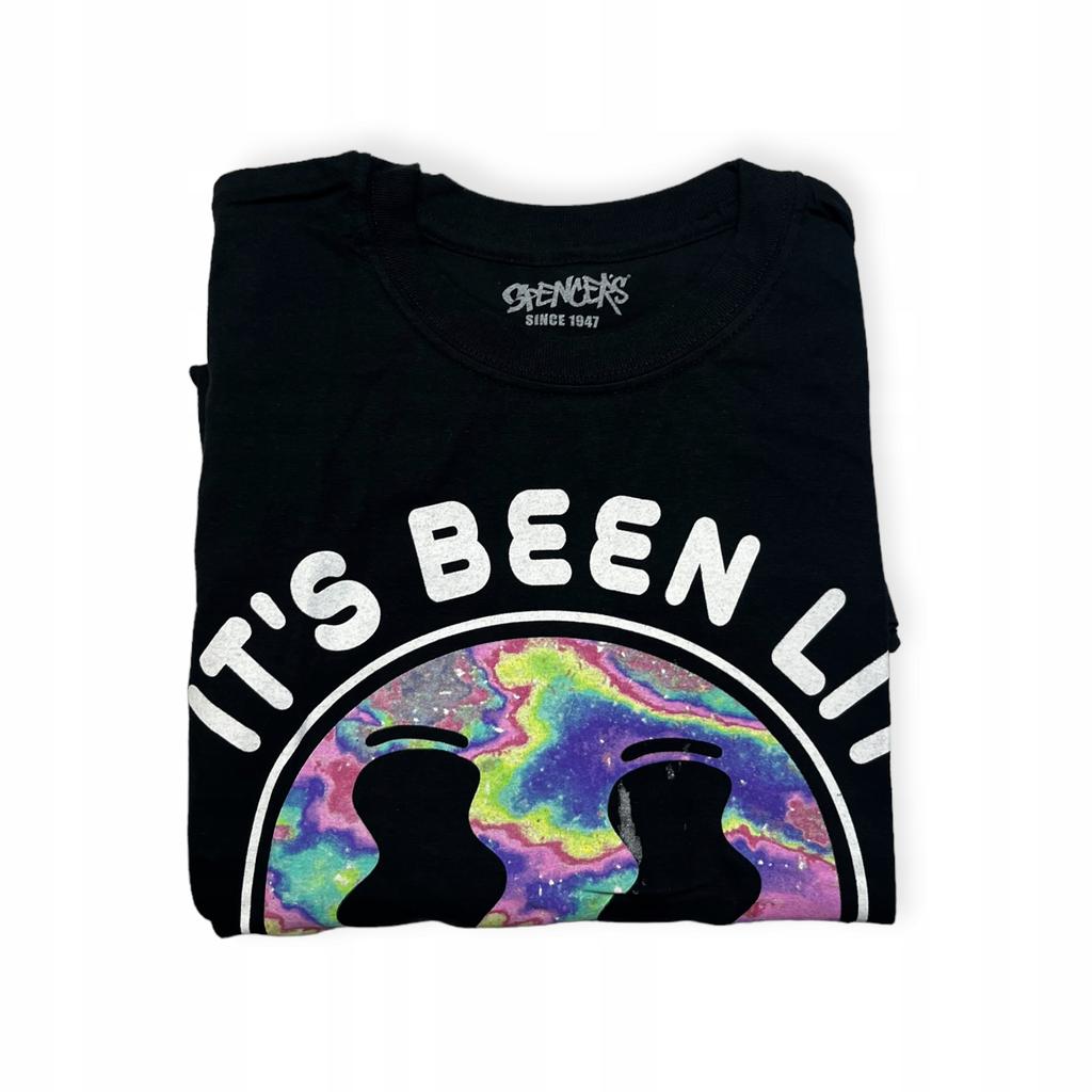 Koszulka T-shirt męski okrągły dekolt SPENCER'S nadruk L