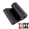 DIY Micro Fiber leather Car Steering Wheel Cover Soft Anti slip  handsewn car steering wheel sleeve 38CM Interior Accessories