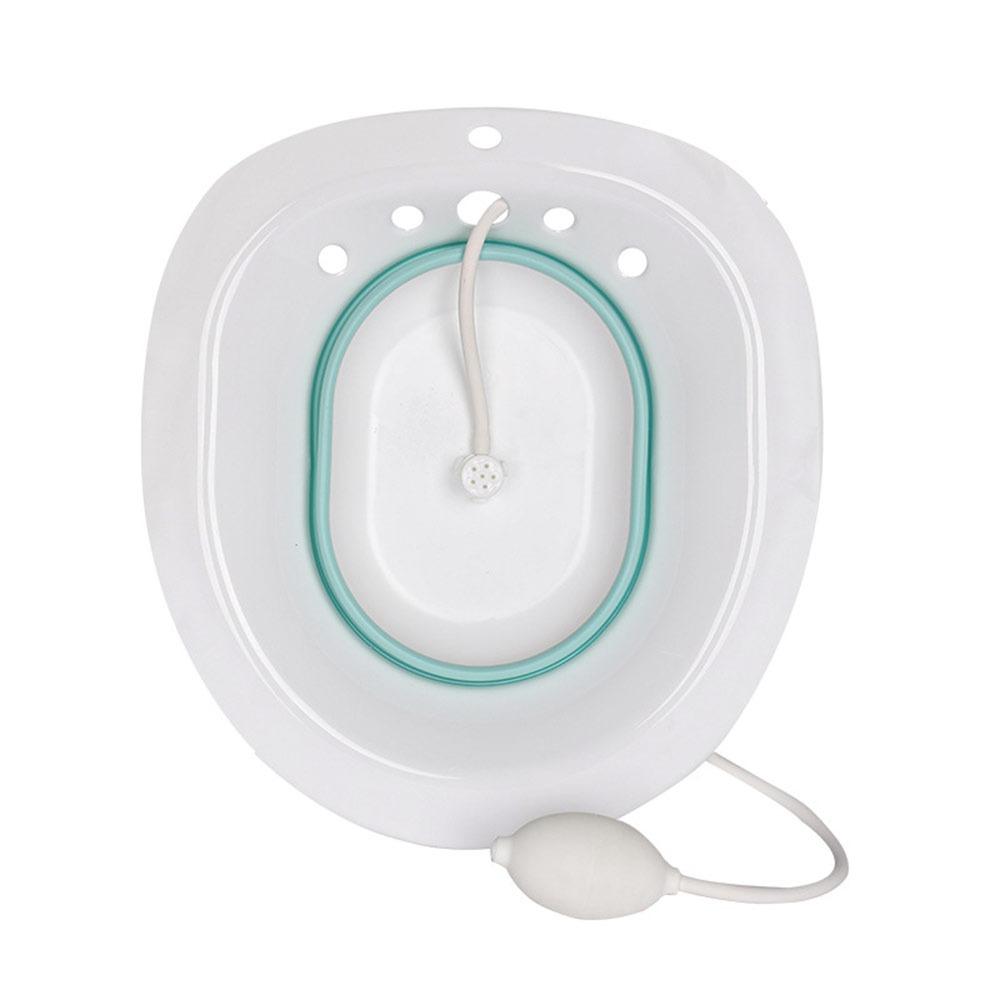

Easy To Use Foldable Sitz Bath Kit Portable Basin Universal Fit Hip Bath Bowl Manual Flushing Postpartum Care Kit Toilet Seat зелёный