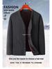 Men's Fleece-Lined Warm Winter Cardigan Jacket for Middle-Aged & Elderly