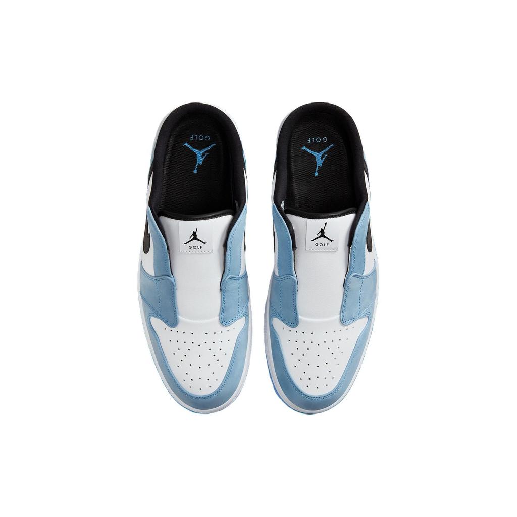 Air Jordan 1 Mule Golf University mėlyni unisex sportbačiai balti juodi FJ1214-400