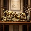 Resin Elephant Family Statues Elephant Herds With Babies Frgurines Sculpture Desktop Decoration Ornament Home Decors
