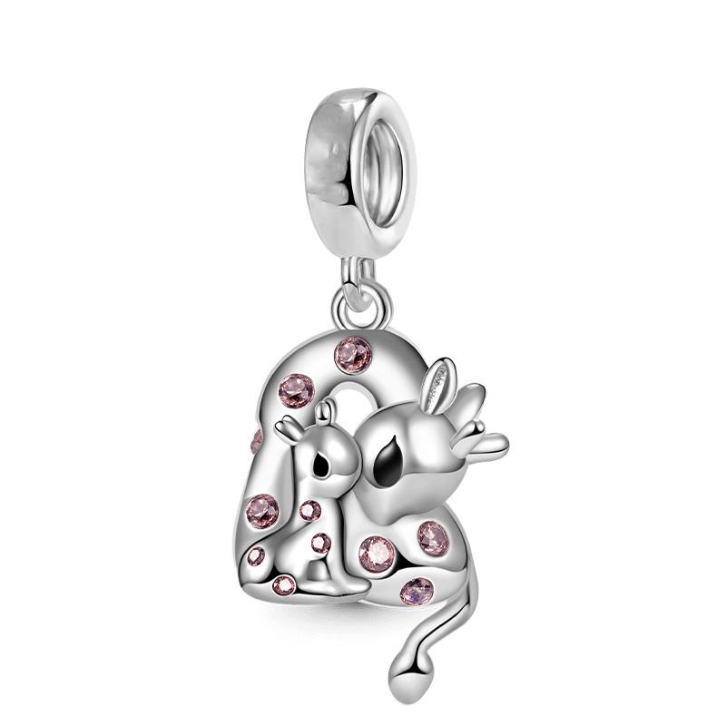 Star Heart Butterfly Lock Charm Bead Pendants for Original Snake Chain Silver Jewelry Gift