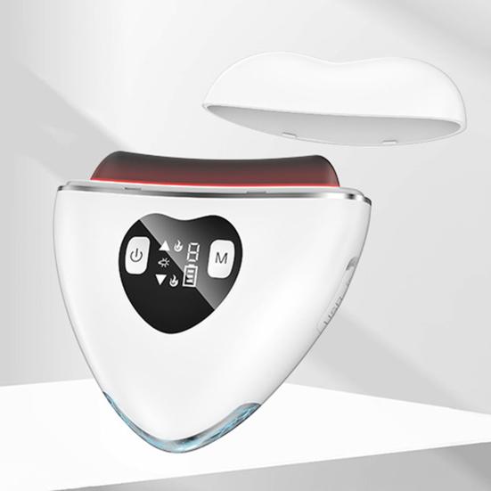 Masážní přístroj na obličej s vibračními a hřejivými funkcemi Ergonomický design Kompaktní Přenosný Bezdrátový masážní přístroj proti stárnutí