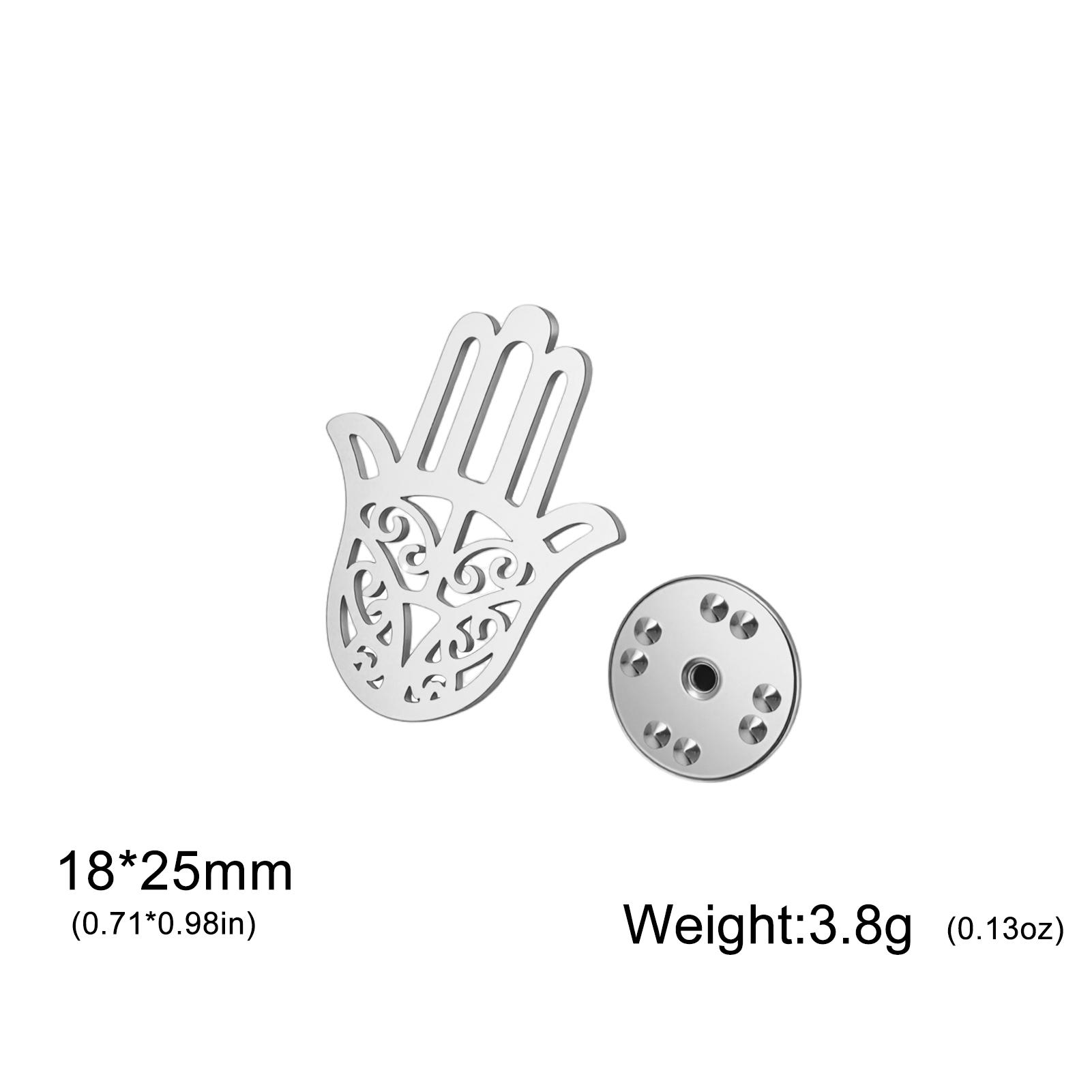 

Teamer Gold Color Hand Of Fatima Stainless Steel Pin Brooch For Women Men Fashion Jewelry Gift Suit Clothing Accessories New