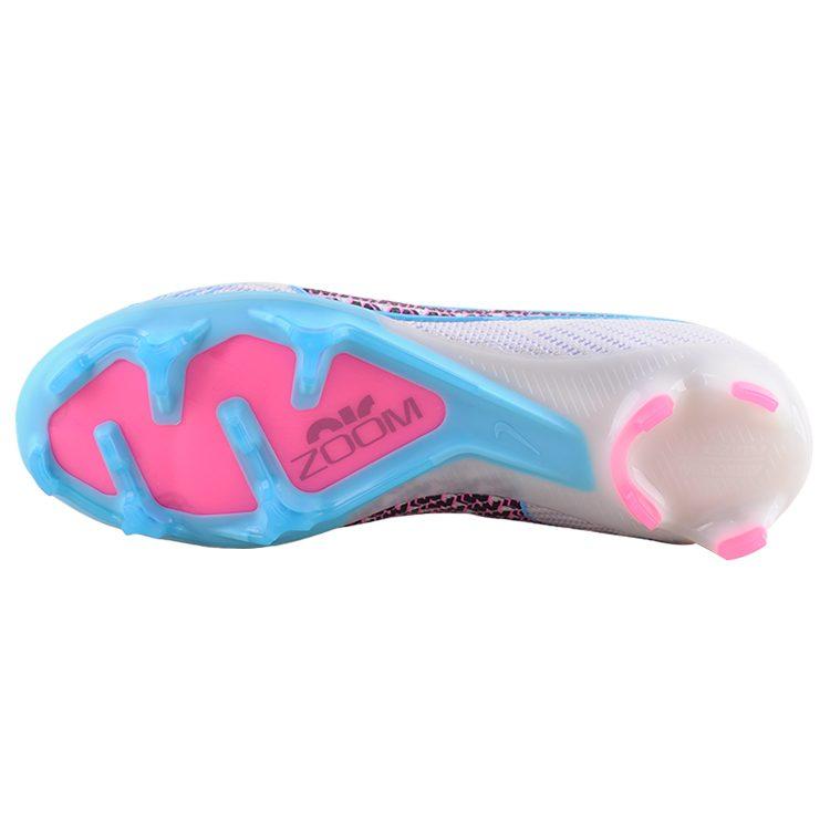 Nike Zoom Vapor 15 Comfortable Round Toe FG Firm Ground Natural Grass Soccer Shoes Unisex White Blue Pink DJ4978-146