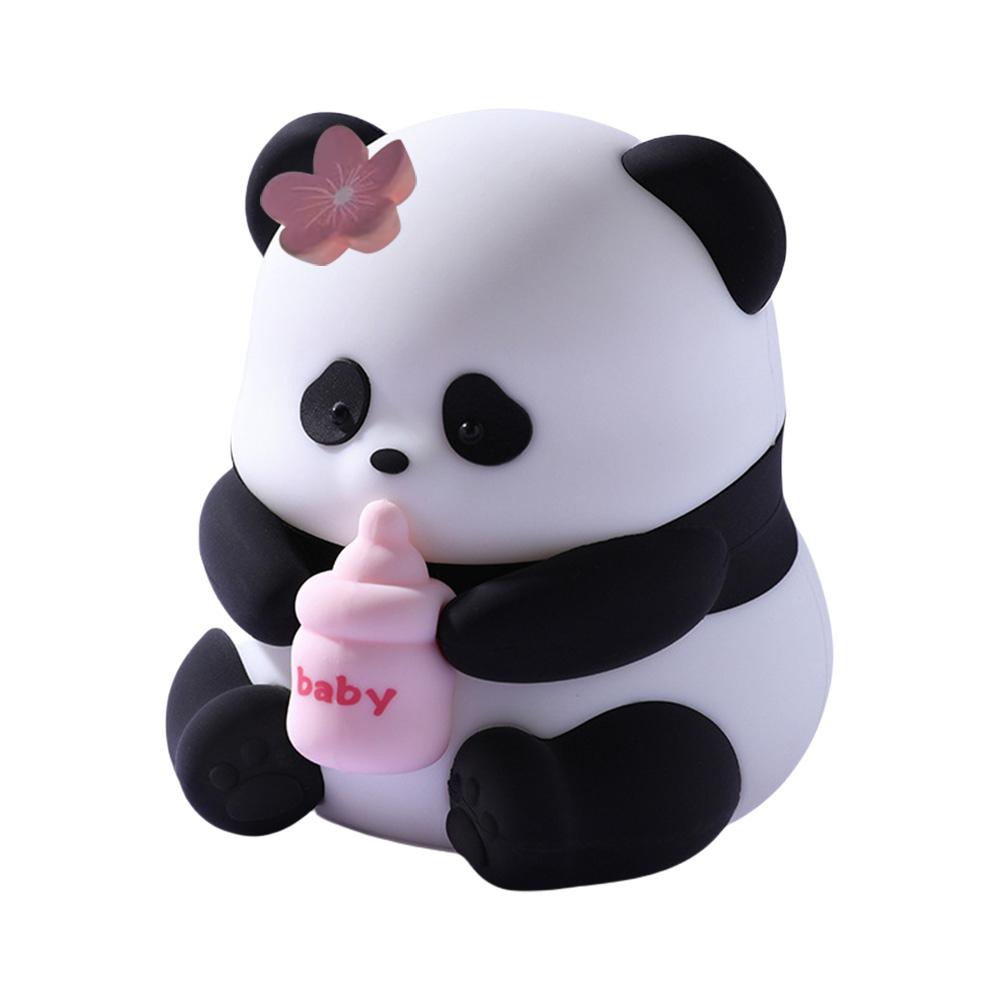 Panda LED Night Light 3 Level Dimmable Touch Bedroom  Decoration Bedside Table Cute Silicone Lamps Room Decor Lighting Lamps