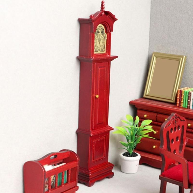 Nostalgic Miniature Floor Clock Dollhouses Accessory Perfect for Retro Enthusiasts and Unique Home Decors