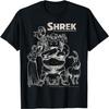 Shrek Gruppenaufnahme Verblasstes Porträt T-Shirt