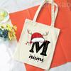 Personalized Christmas Gift Bag Initial with Name Christmas Sack Alternative Stocking Filler Bags Xmas Eve Pouch Gift for Kids