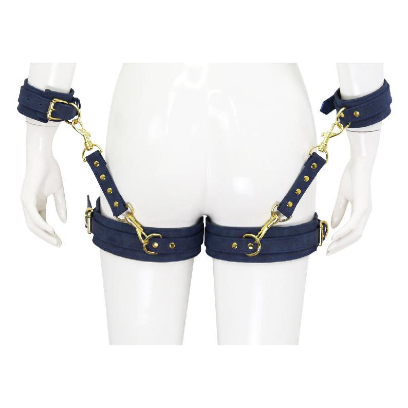 BDSM PU Leather Waist To Wrist Restraint Harness Set Adjustable Bondage Belt with Cuffs Slave Role Play Adult Sex Toy for Women