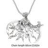 Stylish Gothic Skull Pendant Necklace for Men Silver Fashion Jewelry Accessory for Halloween Supplies Daily Use