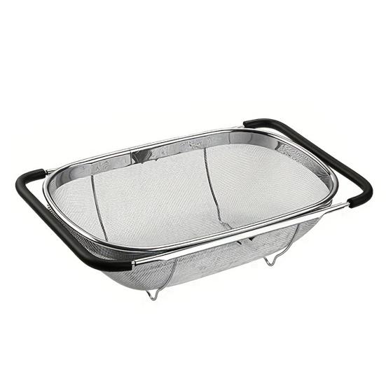 

The Sink Colander Fine Mesh Strainer Kitchen Stainless Steel Sink Oval Colander with Expandable Rubber